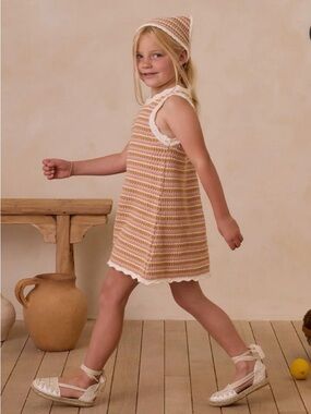 Rylee + Cru Crochet Tank Mini Dress | Pink Stripe | 4-5